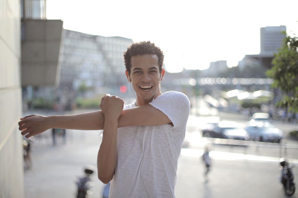 Man feeling great after exercise